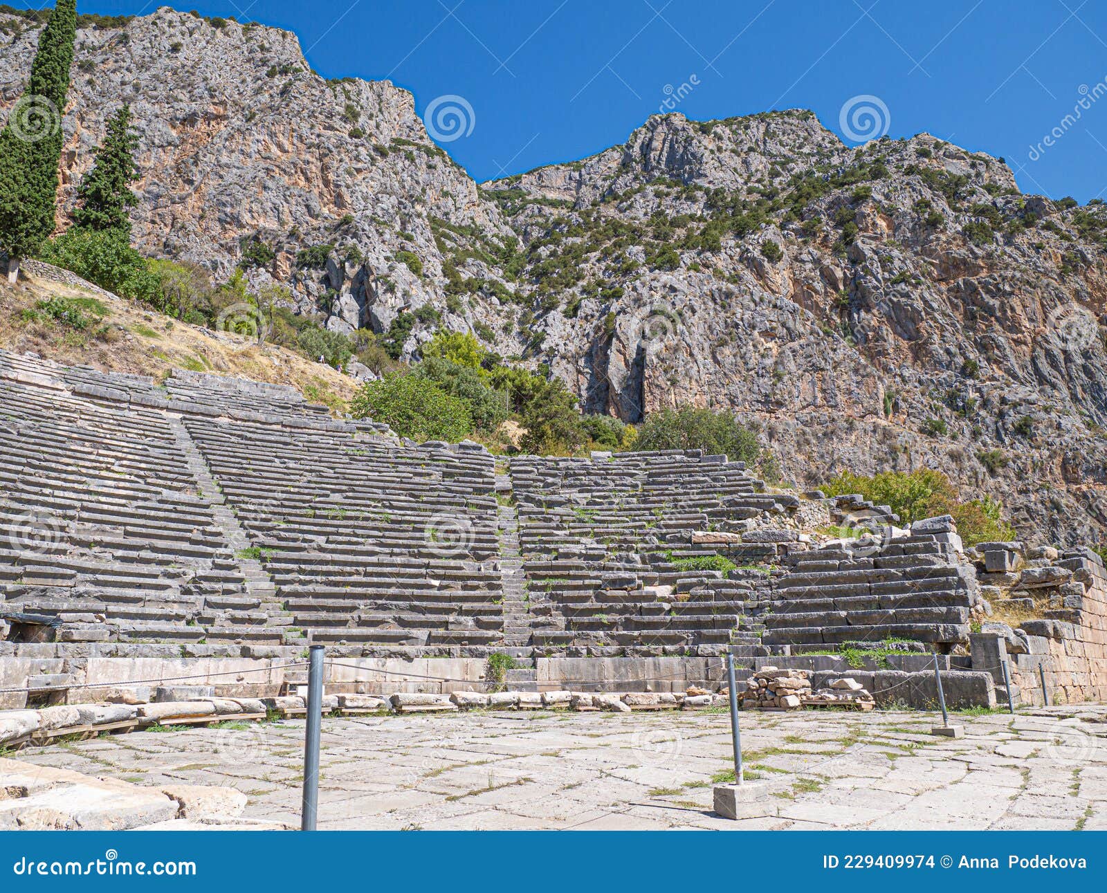 ancient delfi excavations in greece.